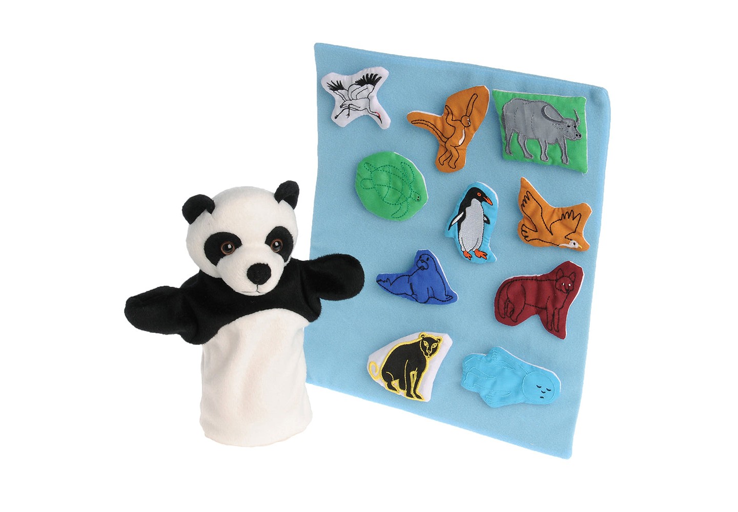 Детские куклы Cre8tive Minds Panda Bear Puppet & Storytelling Props – 11-Piece Interactive Book Companion Set Ages 2+ — фото 1