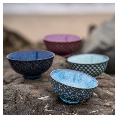 Arabella Assorted 10 oz Ceramic Dessert Bowls, Set of 4