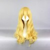 Unique Bargains Women's Halloween Curly Wigs 25" Yellow with Wig Cap - image 2 of 4