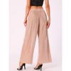 INSPIRE CHIC Women's Pleated Shiny High Waist Elastic Wide Leg Party Clubwear Trousers - 4 of 4