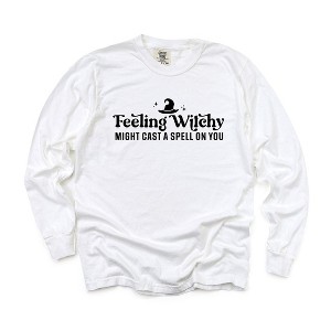 Simply Sage Market Women's Feeling Witchy Long Sleeve Garment Dyed Tee - 1 of 3