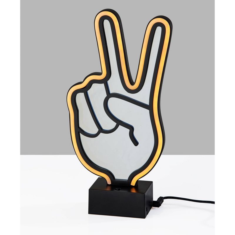 Infinity Neon Peace Sign Table/Wall Lamp Black - Adesso, 4 of 7
