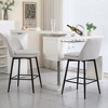 DSVIMOY Counter and Bar Stool Set of 2 Swivel Upholstered Barstools with Back and Metal Legs for Kitchen Island, Off-White, 26.4"*14.96"*23.6" - 2 of 4
