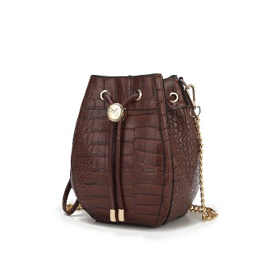 MKF Collection Cassidy Crocodile Embossed Vegan Leather Women’s Hobo Bucket Bag by Mia K
