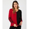 Women's V-Neck Cable Sleeve Sweater - Angel Apparel - 3 of 4
