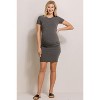 Hello Miz Ribbed Bodycon Short Sleeve Round Neck Maternity Dress - 4 of 4