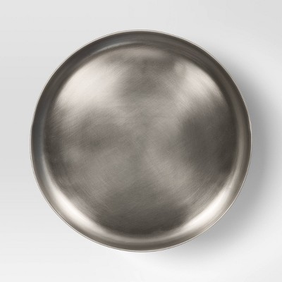 12.375 Metal Footed Serving Stand Silver Finish - Threshold™ ‼️there are dents ‼️