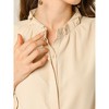 INSPIRE CHIC Women's Button Down Ruffle Collar Long Sleeve Chiffon Shirt - 4 of 4