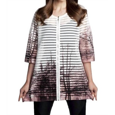 Women's Textured Graphic Long Cardigan - ANGEL
