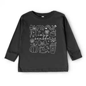 Cozy Season Coquette Icons - Toddler Long Sleeve Graphic Tee and Youth Long Sleeve Graphic T-Shirt - 1 of 3