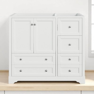 36" Bathroom Vanity Vanity without Sink– 4 Drawers, 1 Large Cabinet, Storage Organizer,Freestanding Bathroom Vanities（ NOT INCLUDE BASIN SINK）