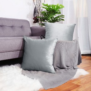 PiccoCasa Sofa Couch Bed Chair Velvet Decors Luxury Euro Square Throw Pillow Cover - 1 of 4