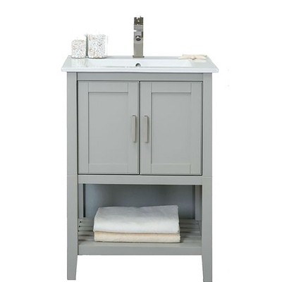 Legion Furniture 24 Inches Kd White Gray Sink Vanity