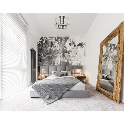 Elegant Quadra 4-Light Semi-Flush Mount in Chrome and Black