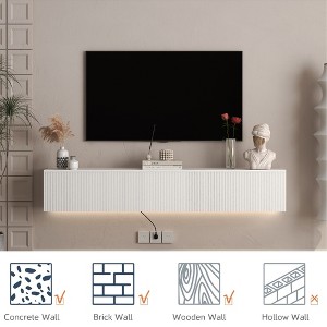 VYNXARIA Floating TV Stand Wall Mounted with 16 Color LEDs,69" Modern TV Stand, Floating TV Cabinet Entertainment Center for 55 60 65 Inch TV, - 1 of 4