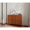 23.6" Wood Chest of Drawers with Modern Design, Spacious Storage, and Vertical Slat Details - 4 of 4