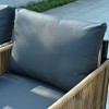 Sapphtopaz PE Rattan Outdoor Sofa Set, Minimalist Outdoor Patio Sofa with Gray Cushion, Black Brown Patio Sofas, Set of 2 Single Sofa - 3 of 4