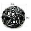 Slickblue Women’s Black IP Stainless Steel Ring with Clear CZ Stones, Geometric Pave Design, Sizes 5-10 - 4 of 4