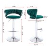CAVINAS Set of 2 Adjustable Swivel Bar Stools,Velvet Counter Stools with Chrome Footrest & Chrome Base,Bar Chairs for Home Pub & Kitchen Island - 3 of 4