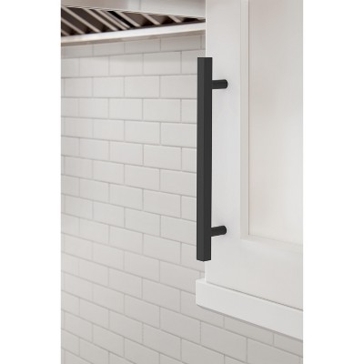 Matte Black 6-5/16" Modern Bar Pulls with Mounting Hardware