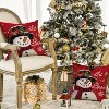 Let it Snow Snowman Christmas Red Throw Pillow Covers Set of 2, 18 x 18 Inch - 3 of 4