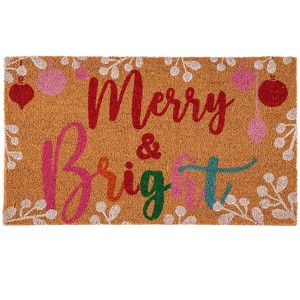 Shiraleah "Merry & Bright" Holiday Doormat - 1 of 4