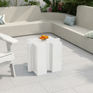 Christopher Knight Home Ava Modern Patio Lightweight Concrete Modular Puzzle Side Table with Concave Edge Design - 1 of 4