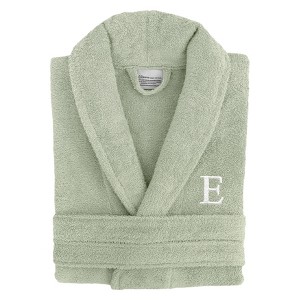 Linum Home Textiles 100% Turkish Cotton Personalized Terry Bathrobe, Green - 1 of 2