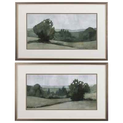 HomeRoots Set of Two Green Trees Framed Art