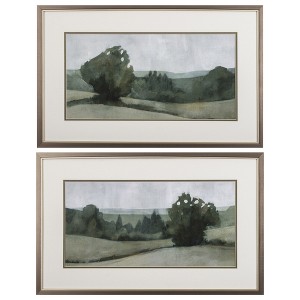 HomeRoots Set of Two Green Trees Framed Art - 1 of 4