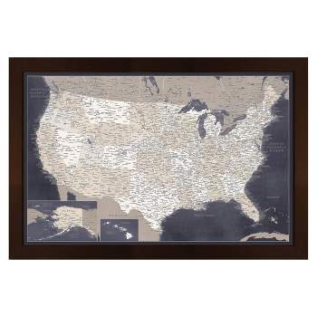 Home Magnetics Standard US Map - Midnight Blue: Interactive, Magnetic, Educational Wall Art, Ideal for Travel Planning