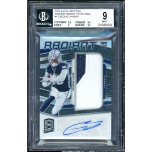 CeeDee Lamb Rookie Card 2020 Panini Spectra Radiant Rookie Patch Sigs #4 BGS 9 - 1 of 2