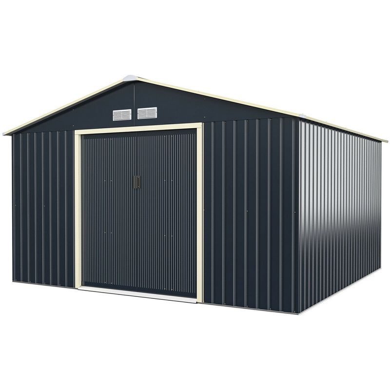 Costway Outdoor Tool Storage Shed Large Utility Storage House w/ Sliding Door, 1 of 11