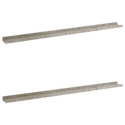 vidaXL Wall Shelves 2 pcs Concrete Gray 45.3"x3.5"x1.2"