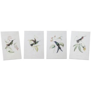Melrose Tabletop Encyclopedia Hummingbird Print (Set of 4) - 1 of 2