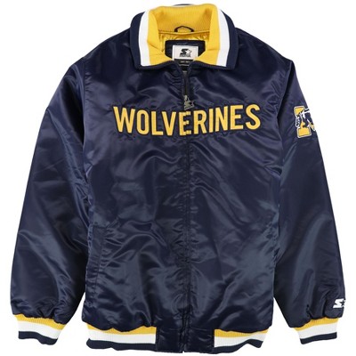 STARTER Mens Michigan Wolverines Jacket, Blue, XX-Large (Regular)