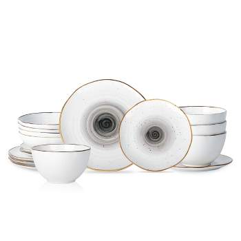 Christian Siriano Luma 16-Piece Dinnerware Set Porcelain, Service for 4,