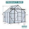 VYNXARIA 8*6FT Black Double Door Polycarbonate Greenhouse Raised Base and Anchor Aluminum Heavy Duty Walk-in Greenhouses in All Season - 4 of 4