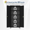 Garage Storage Cabinet 72" Locking w/Wheels & Pegboard | Heavy-Duty Steel w/ 4 Adjustable Shelves | Workshop Home Office Organizer, Black - 3 of 4