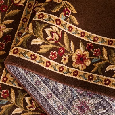 Brown Floral Trellis 12' x 15' Synthetic Area Rug