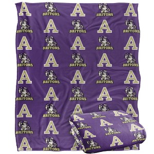 Albion College Logo Pattern Silky Touch Blanket White 50x60 - 1 of 4