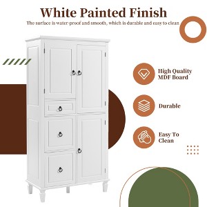 Gulches Retro Multi-Functional Storage Cabinet - 3 Drawers & 3 Enclosed Compartments with Adjustable Shelves, Anti-Tipping Design for Living Room - 1 of 4