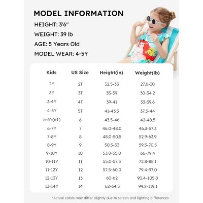 Disney Princess Girls 2 Piece Bikinis Sets Cartoon Print Swimwear Sets with Ruffled Top Orange Bating Suits (Green, 4-5 Years) — фото 7