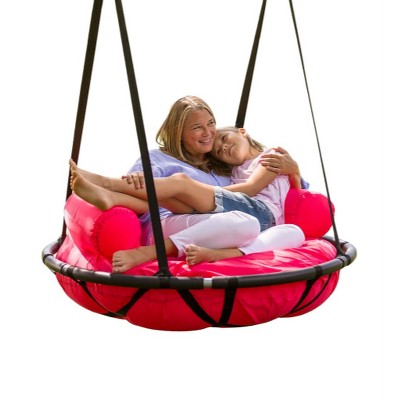 HearthSong Cozy Cushion Nest Swing for Kids and Adults with Inflatable Polyester-Covered Cushion, Holds up to 250 lbs.