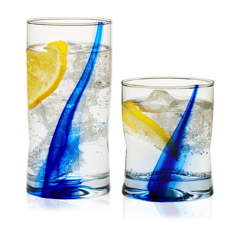 Libbey Blue Ribbon Impressions 16-Piece Tumbler and Rocks Glass Set, 1 of 14