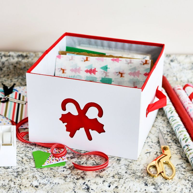 Household Essentials Medium Holiday Storage Box Red, 3 of 13