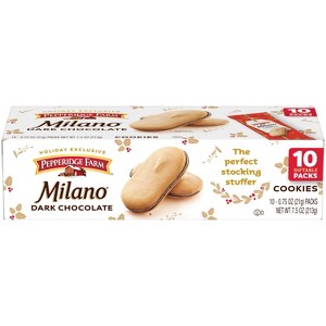 Pepperidge Farm Milano Dark Chocolate Cookies Snack Pack - 7.5oz/10ct - 1 of 4