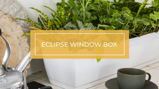 The HC Companies ECW24000A10 Indoor Outdoor 24" Eclipse Series Window Flower Herb Garden Ornamental Planter Box with Removable Attached Saucer, White, 2 of 8, play video