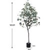Acekool Large 5ft Artificial Eucalyptus Tree with Over 300 Silk Leaves and Pot, Realistic Faux Floor Plant for Home and Office Décor - 4 of 4