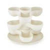 The HC Companies 8 Inch Round Stacking Decorative Indoor Pixie Succulent Flower Planter Pot with 3 Planting Levels, Vanilla Bisque (3 Pack) - 2 of 4